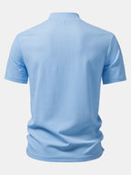 Ribbed Mock Neck T-Shirt