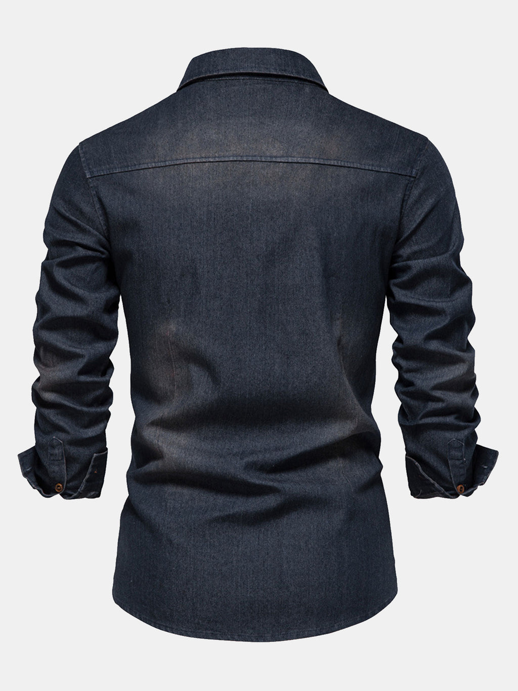 Gewaschenes Denim Westernhemd mit Taschen