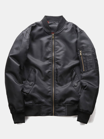 Men Zip Up Bomber Jacket